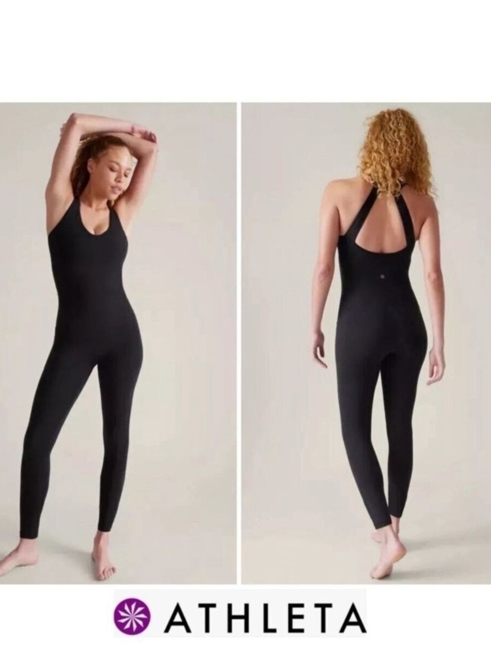 Athleta Transcend Bodysuit UPF 50+ Stretch Black Small NWT⭐️
